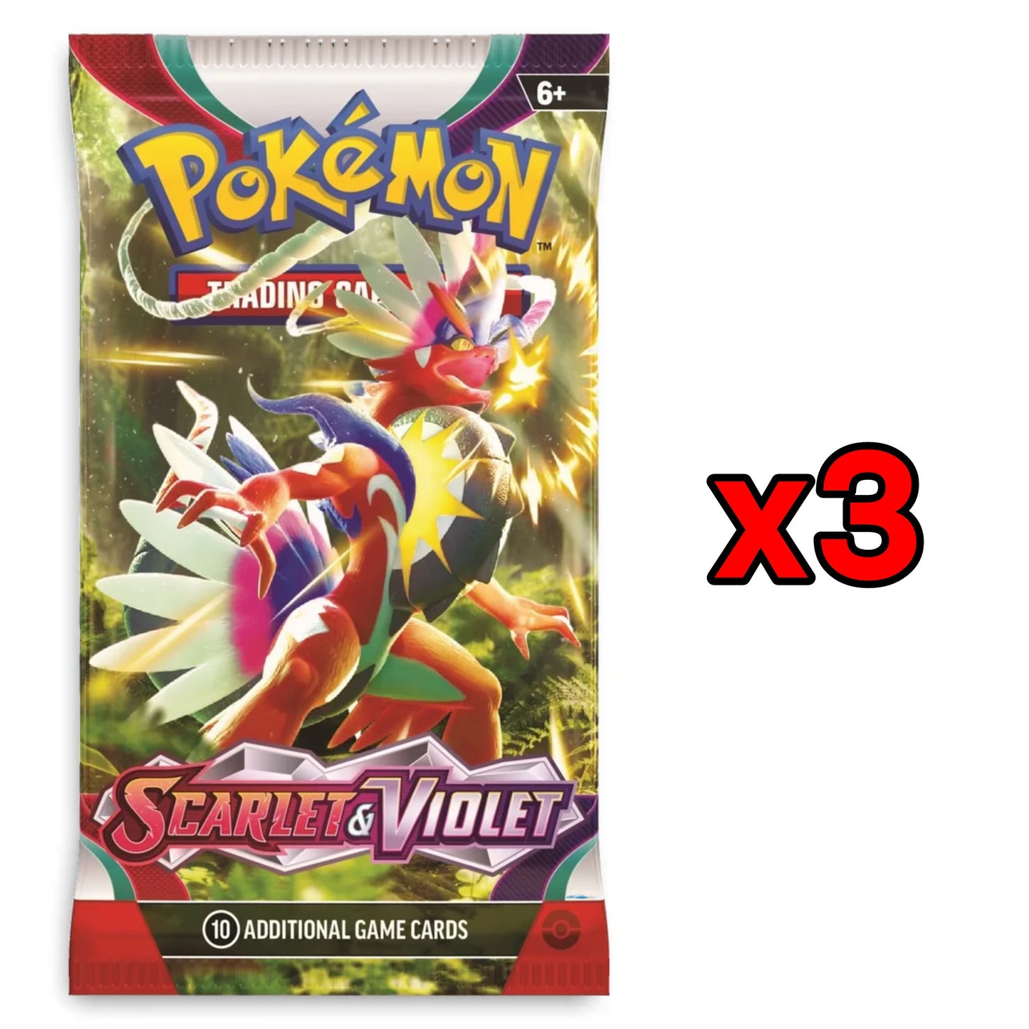 3 Booster Pack Bundle w/ FREE Hit Card - Assorted Booster Packs, Individual Sets, Etc.